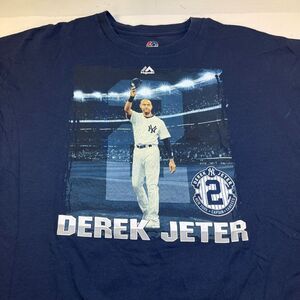 Derek Jeter MAJESTIC NEW YORK YANKEES MLB BASEBALL T SHIRT Mens XXL Captain